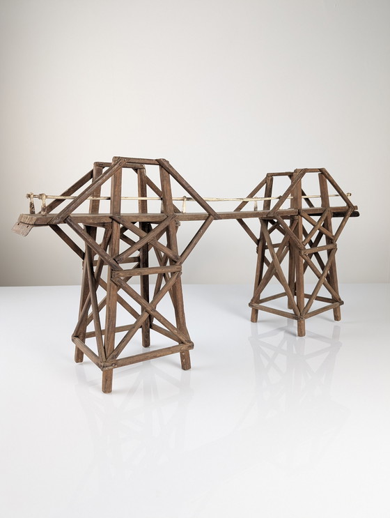 Image 1 of Modèle en bois et en fer du pont de la rivière Kwai, années 1950