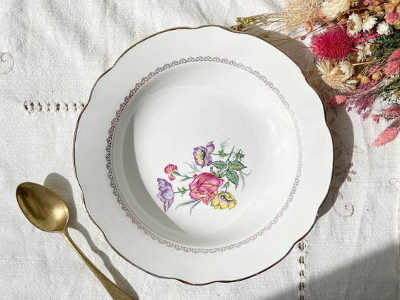 6 Piatti Fondi in Porcellana DIGOIN & SARREGUEMINES Modello Rene, Fatti in Francia 1950 – Stoviglie, Porcelain (photo 4 of 7)