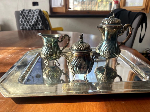 Venetiaans koffieservies in 800 zilver in neoklassieke stijl