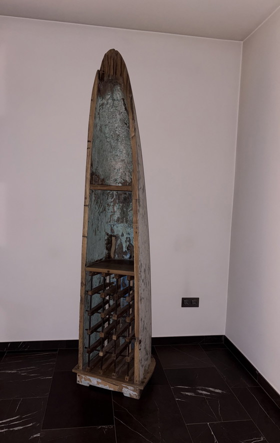 Image 1 of Portabottiglie a forma di barca, ricavato da una vera barca da pesca