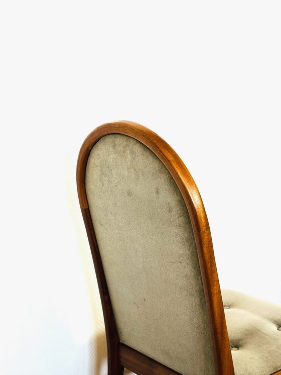 Image 1 of Set di 4 sedie da pranzo vintage in noce e velluto verde di G-Plan, 1970