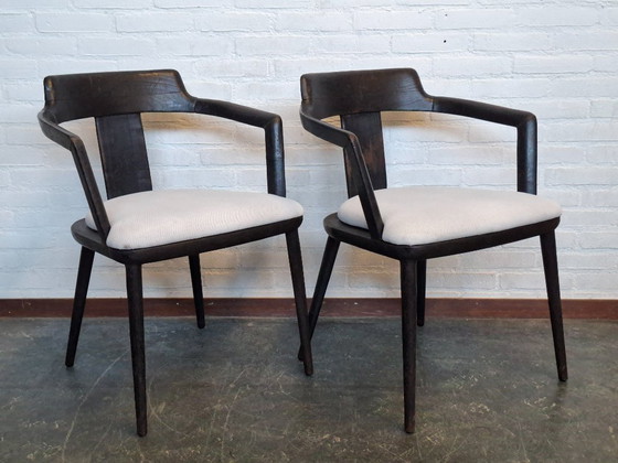 2x Porada Designstühle – Sessel, Holz, Baumwolle (photo 7 of 11)
