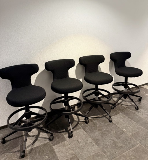 4x Vitra Pivot Stoelen – bureaustoelen, Plastic, Textile
