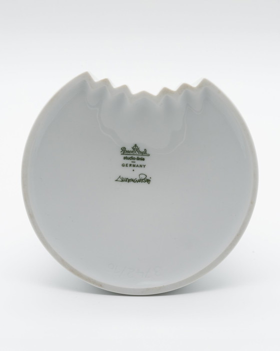 Image 1 of Chic Vintage Rosenthal Plissée Vase Duo Ambrogio Pozzi Minimalist Porcelain Art