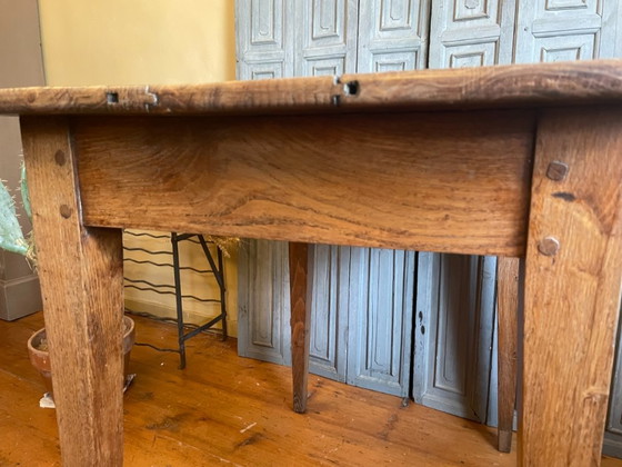 French Antique Walnut Side Table – Brass, Wood (photo 8 of 15)
