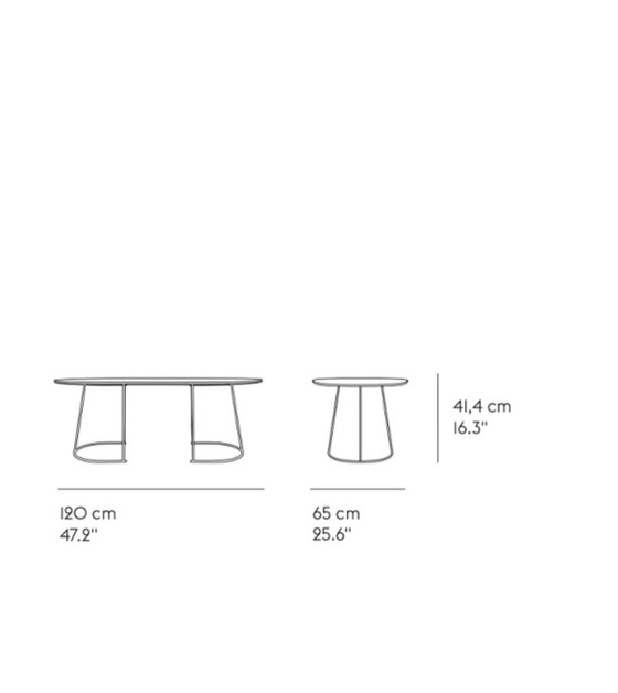 Muuto Airy Salontafel van Cecilie Manz, Metaal, Hout, Zwart (foto 4 van 5)