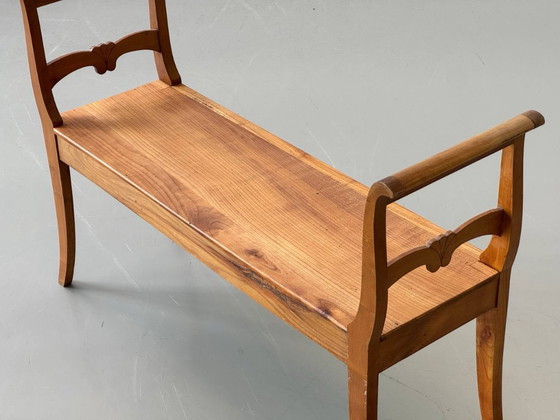 Image 1 of Biedermeier-style cherrywood bench, 1930s