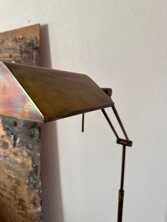 Image 1 of Vintage brass banker's floor lamp