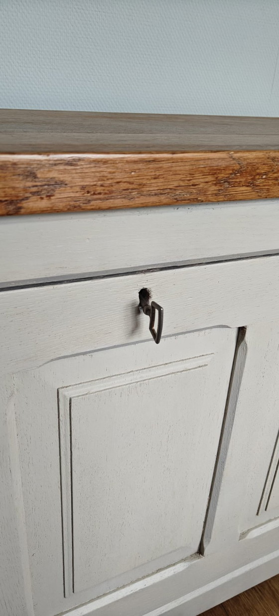 Image 1 of Antique blanket chest / TV cabinet with wooden top