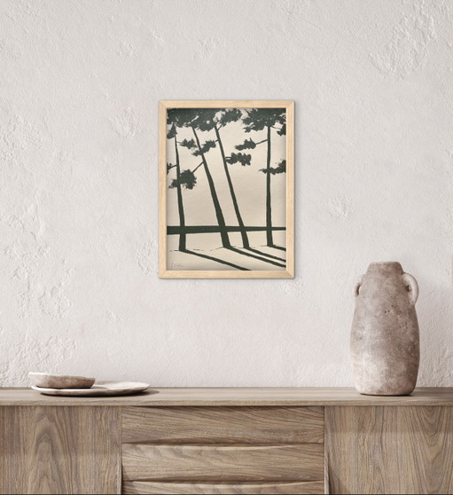 Acrylic on paper, 40x30 – schilderijen tekeningen, Wood (photo 2 of 6)