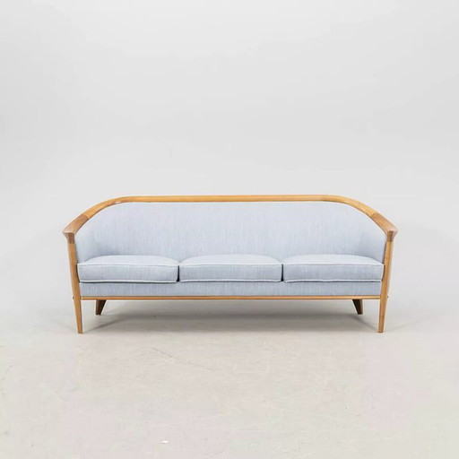 Divano vintage scandinavo a 3 posti color azzurro cielo – Bertil Fridhagen – anni '60