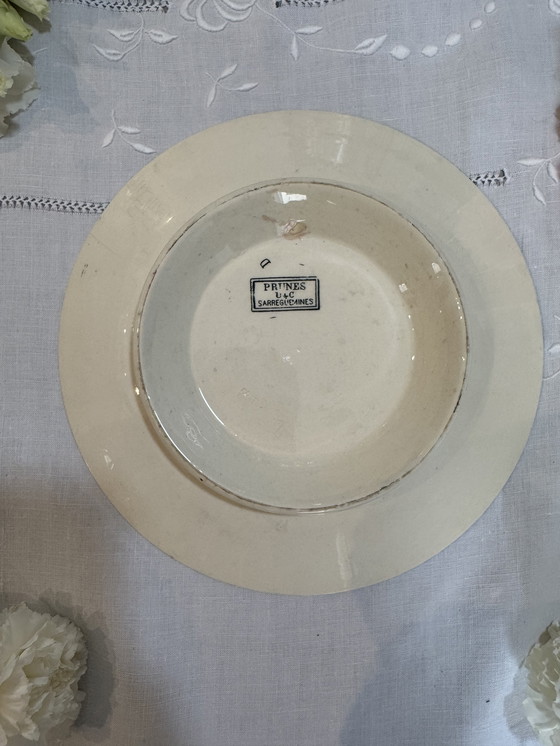 Image 1 of Coupe sur pied compotier vintage Sarreguemines 