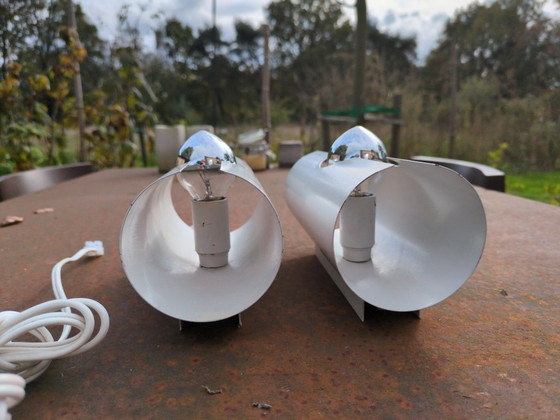 Image 1 of 2 lampade da parete retrò vintage bianche anni '70