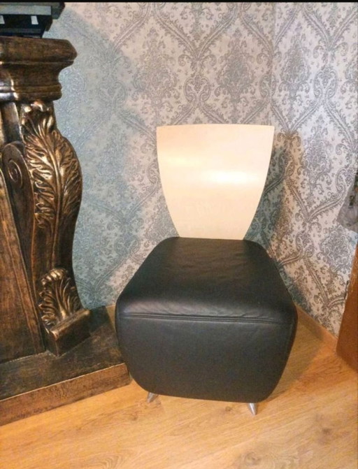 2 Sillones de Cuero Dauphin Bobo de Diseñador de Alta Calidad de Cuero Genuino