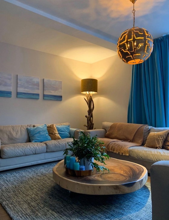 Image 1 of 🛋️ Conjunto de 3 sofás de piel de ante – muy cómodos, con cojines de respaldo de plumas – 1.400 € (en conjunto)