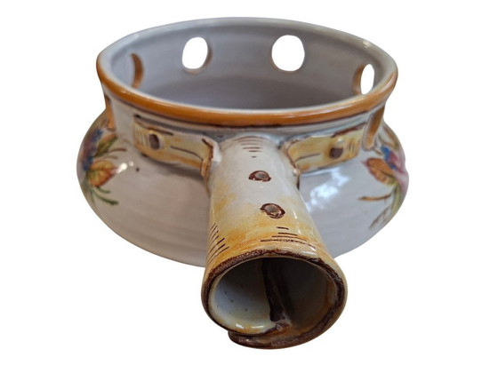 Image 1 of Hand-Painted Ceramic Warmer – Deruta Style – Vintage Collectible
