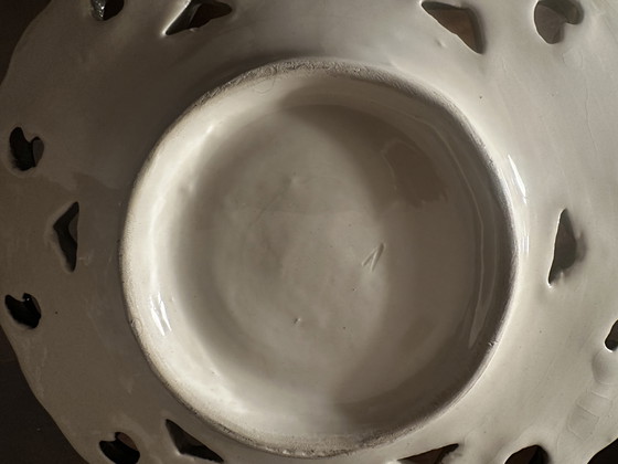 Image 1 of Vintage assiette Barbotine en ajourée