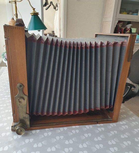 Image 1 of Antique wooden bellows camera with Rodenstock lens (ca. 1910)