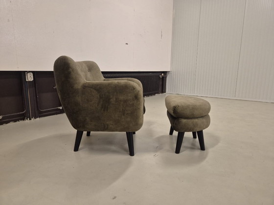 Image 1 of 50 % DE RÉDUCTION EN MAGASIN D'EXPOSITION - Fauteuil George + Repose-pieds - Vert