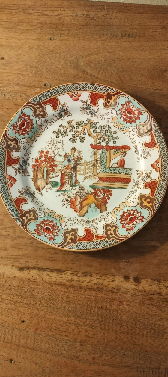 Image 1 of Plate with Chinese scene made Holland in Canton Maastricht numbered 31