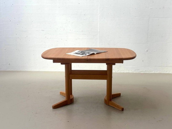 Table de salle à manger extensible de style vintage danois, fabriquée artisanalement en bois d'aulne, années (photo 4 of 13)