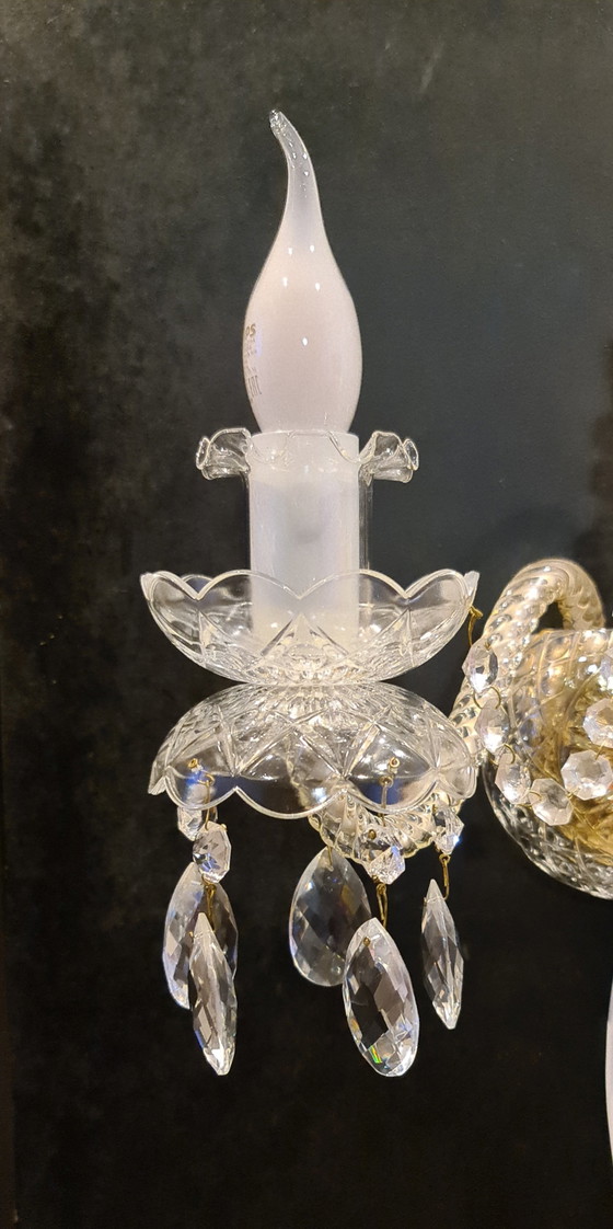 2 Wandlampen Gemerkt, Tomia Bohemia Uit Semily – Crystal, Brass (photo 3 of 10)