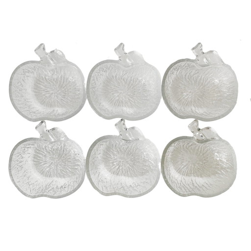 Satz Apfeltabletts aus Glas vintage