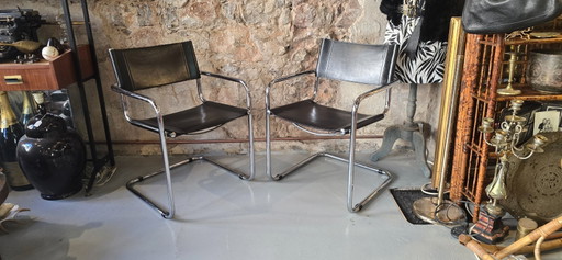 Mart STAM (1899-1986) - Paire de fauteuils Bauhaus S34 - 1970