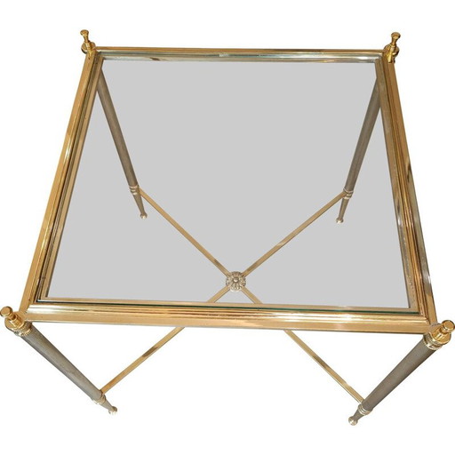 Beistelltisch aus Bronze und Glas von Jansen, 1970