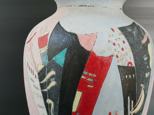 SUPERB & IMPORTANT VINTAGE ITALIAN VASE 1980 CERAMIC 80S 80'S 80s