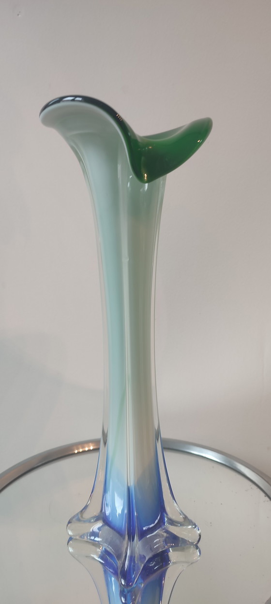 Image 1 of Soliflore vase "Incamiciato" Italian blown glass.