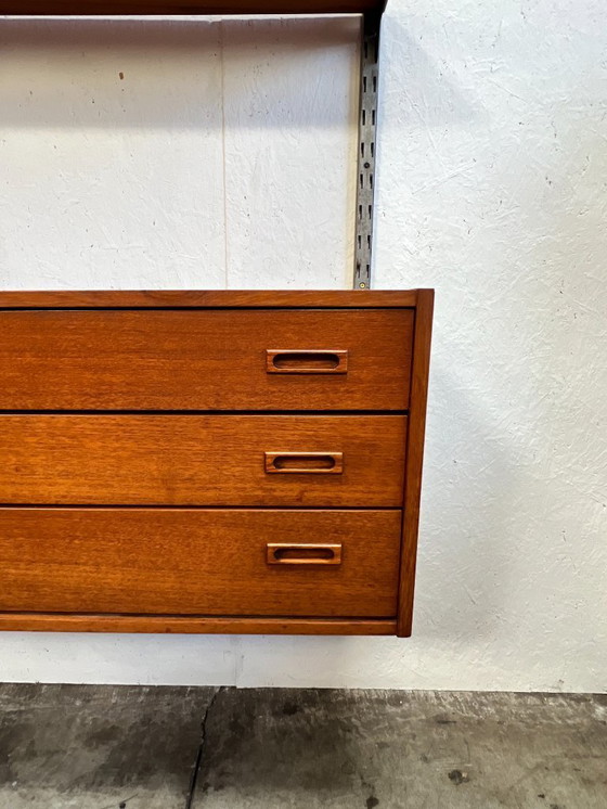 Image 1 of Vintage Teak Wandmeubel / Modulair Wandsysteem, 1960's