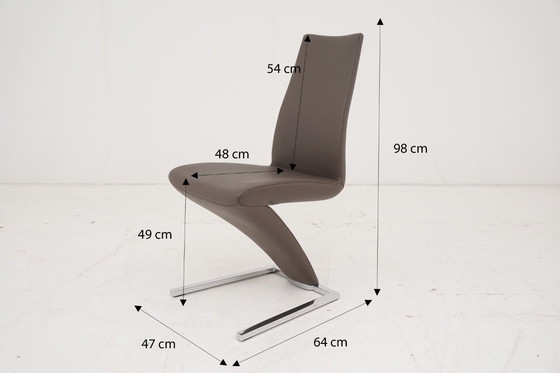 Image 1 of Rolf Benz 7800 Leder braun 4 Stühle Stuhl Stühle Freischwinger Klassiker
