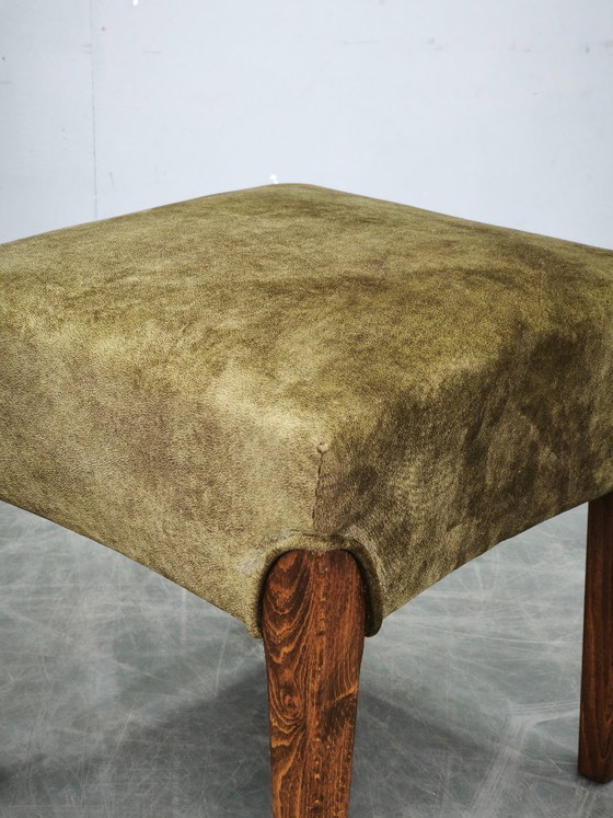Image 1 of Art Deco Beech Wood Stool, Czechoslovakia, 1930s