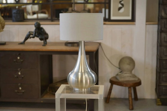 Lampe design en aluminium brossé des années 1970. – Vintage (photo 4 of 10)