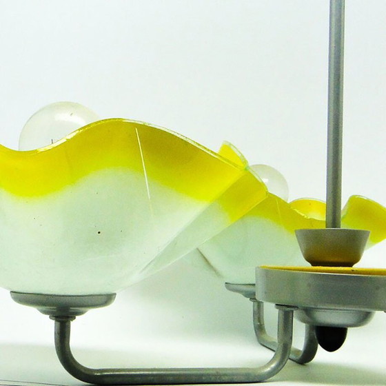 Mid-Century Chandelier From Polam, Poland, 1960s – Glass, Metal (photo 15 of 16)