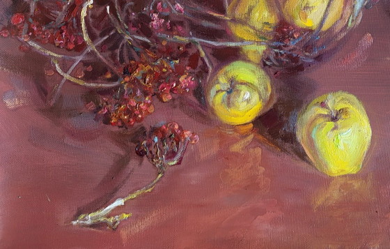 Original Ölgemälde Herbststillleben Vergessene Früchte – Gemälde & Zeichnungen, Canvas (photo 4 of 5)