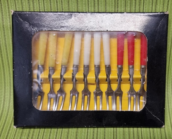 Image 1 of 1807 Vintage Sixties Tapas Forks Cocktail Forks