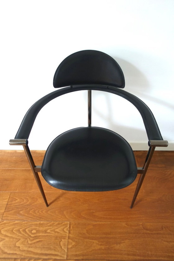 Image 1 of Ensemble de quatre (4) chaises de salle à manger « Stiletto » Arrben Italie années 1980