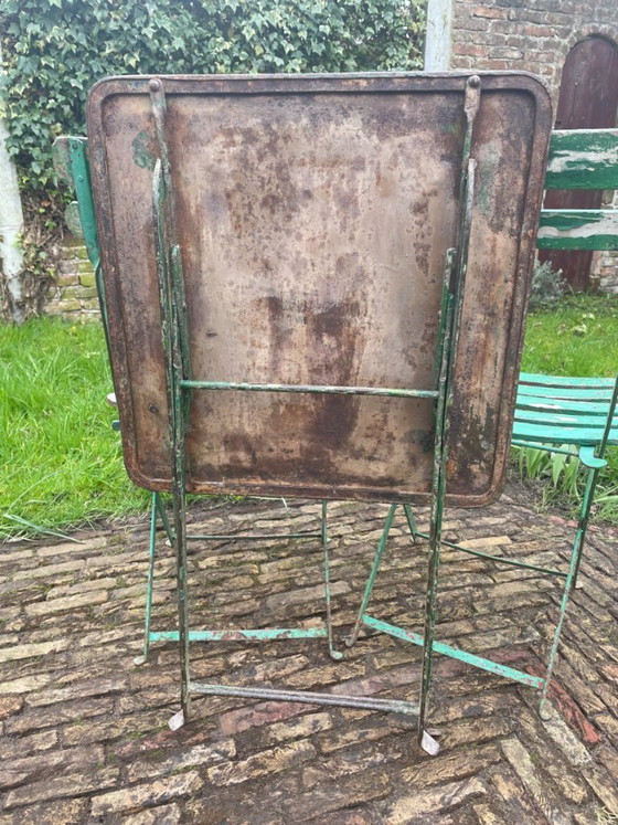 Image 1 of Mesa de bistró, mesa de jardín, mesa plegable, estilo francés antiguo.