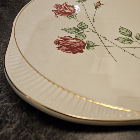 Cake Plate, Vintage, Roses, Gold Rim, Unused – Crockery, Porcelain (photo 3 of 5)