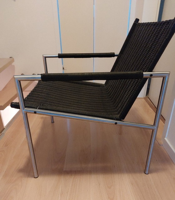 Image 1 of Poltrona Spectrum SZ 01, metallo cromato, vimini nero