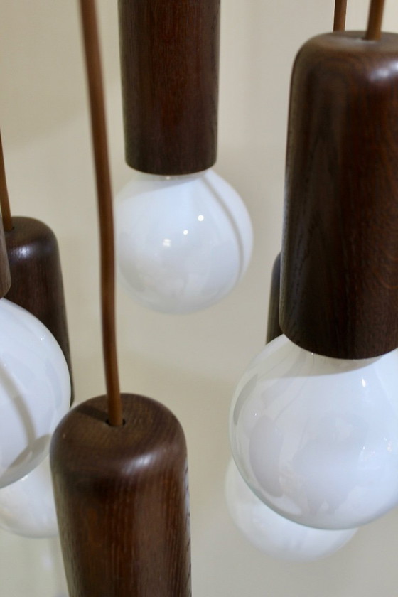 Image 1 of Lampada a cascata in legno dal design vintage