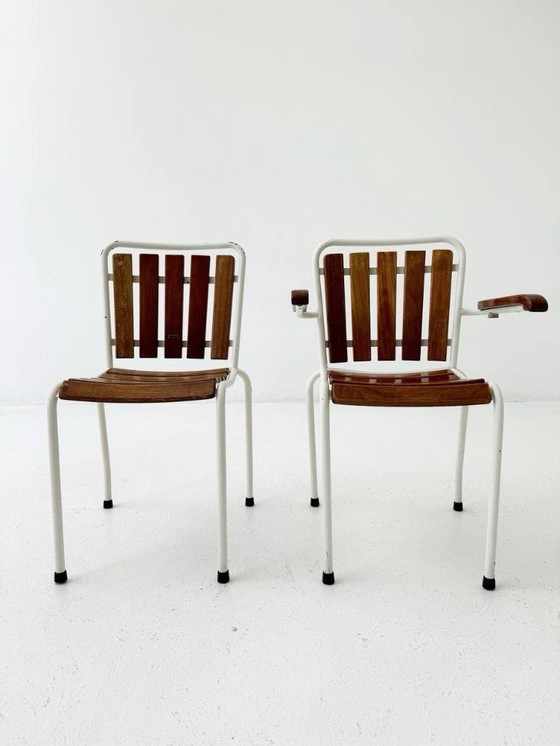 Image 1 of Set bestehend aus 2 Stühlen und einem Klapptisch von BIGLA, 1940er Jahren 