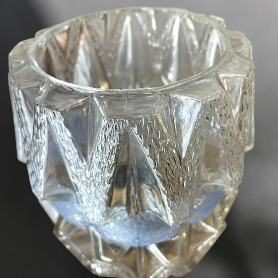 Mid Century Modern Three-Light Wood and Glass Modern Chandelier, 1960s (photo 6 of 15)