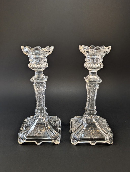 Antike deutsche Kristallleuchter (1900–1930) Fenne Glashütte – UV-reaktiv