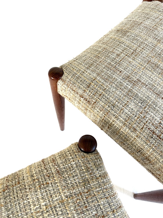 Image 1 of Set van 4 vintage Deense eetkamerstoelen ‘60