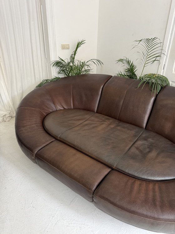 Bruine Design Sofa - Cognac – Banken, Leather (photo 5 of 7)