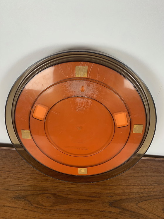 Image 1 of Ronde spiegel van gerookt plexiglas - GILAC n°1813 - Vintage 1970