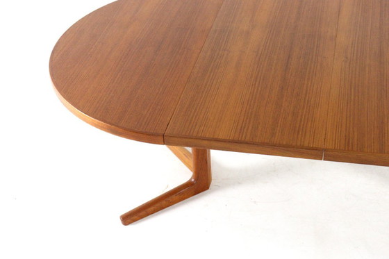 Image 1 of Vejle round 2x extendable dining table vintage Danish